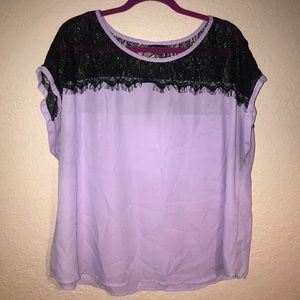 {Torrid} lavender blouse with lace detail